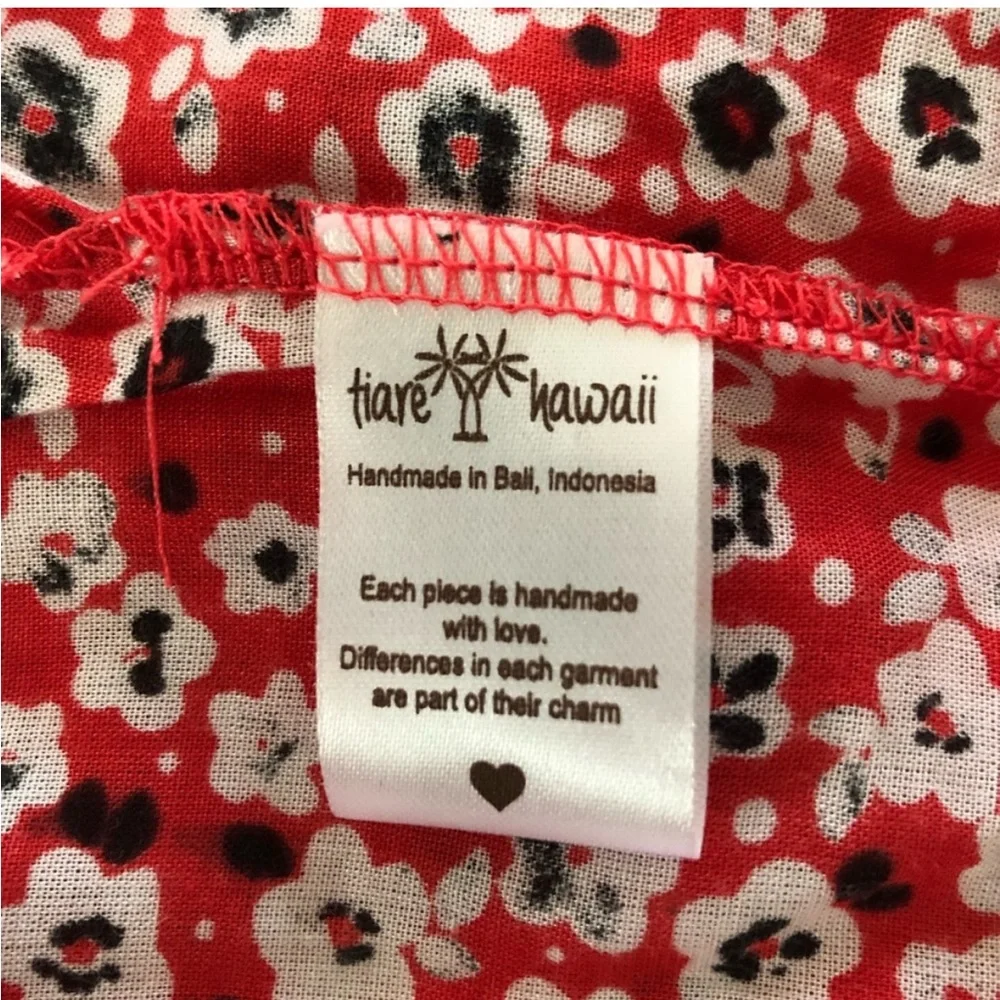 Tiare Hawaii Hendrix Red Floral Smocked Mini Dress NWT - Picture 9 of 10